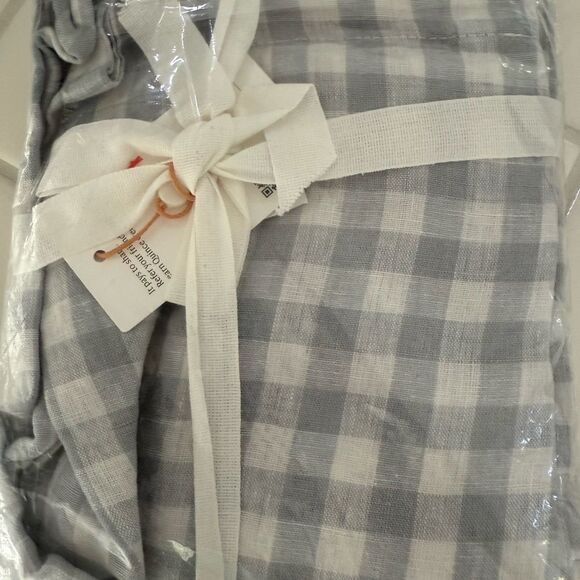 Quince European Linen Gingham Euro Sham NWT Blue - Picture 5 of 5